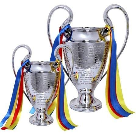 Silver Champions Cup soccer trophy