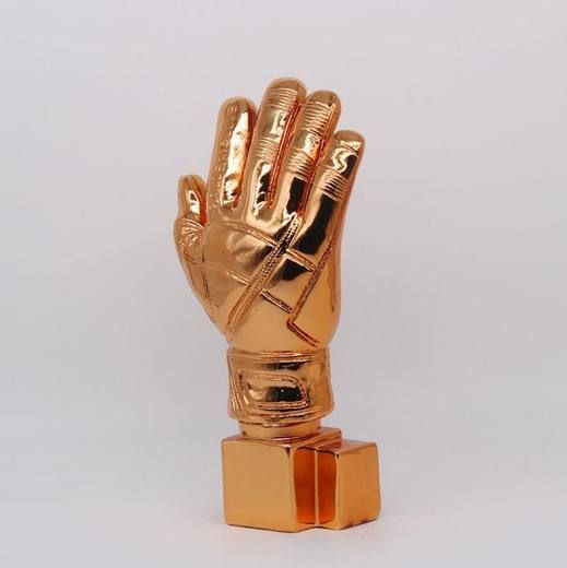 Copper Glove soccer trophy